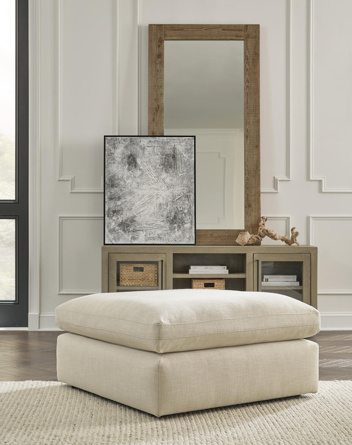 Elyza Oversized Accent Ottoman - 1000608 - product view or room setting; only ottoman included (supplier image 2)