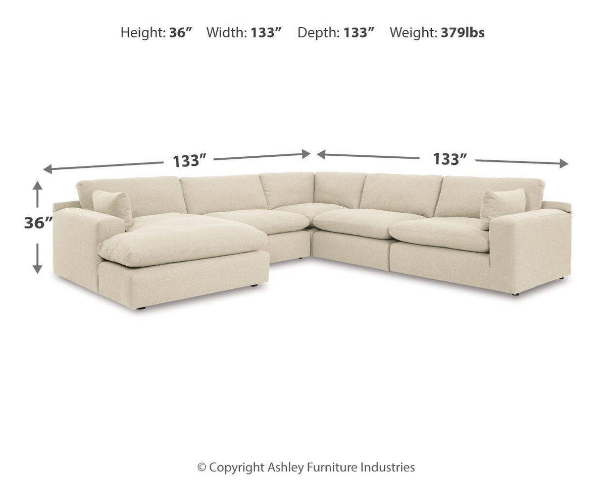 Elyza Sectional - 10006S6 - approximate manufacturer dimensions (supplier image 3)