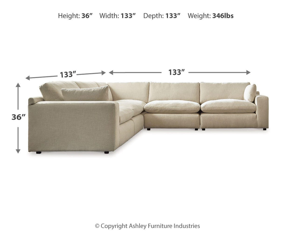 Elyza Sectional - 10006S5 - approximate manufacturer dimensions (supplier image 34)