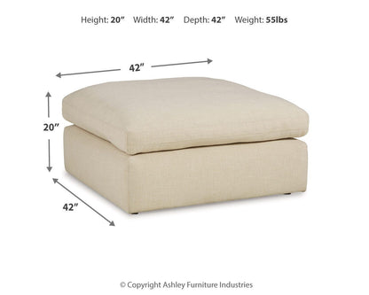 Elyza Oversized Accent Ottoman - 1000608 - approximate manufacturer dimensions (supplier image 4)