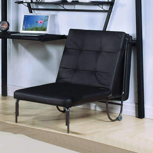 Senon - Adjustable Chair Futon) - Silver & Black