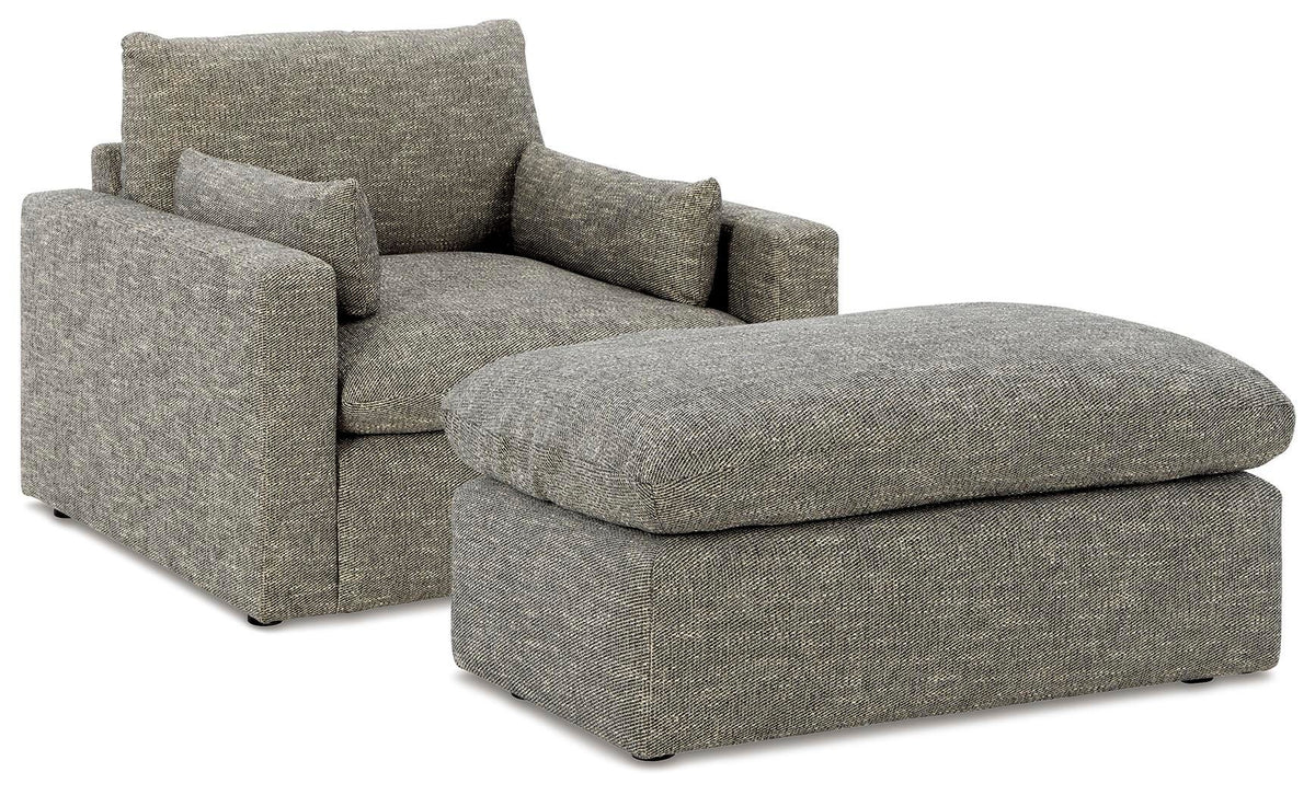 Dramatic Oversized Chair and Ottoman - 11702U2 - product view or room setting; complete kit and included component views (supplier image 2)