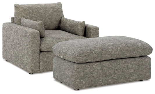Dramatic Oversized Chair and Ottoman - 11702U2 - product view or room setting; complete kit and included component views (supplier image 2)