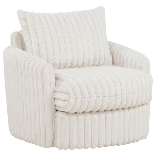 Sarco - Corduroy Upholstered Swivel Accent Arm Chair