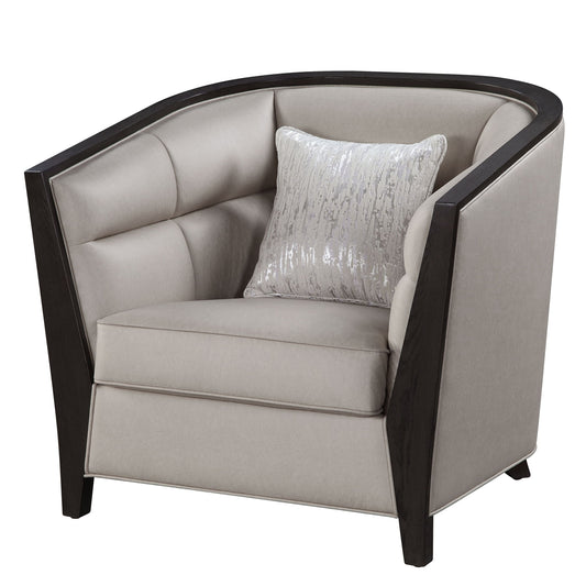 Zemocryss - Chair With Pillow - Beige Fabric