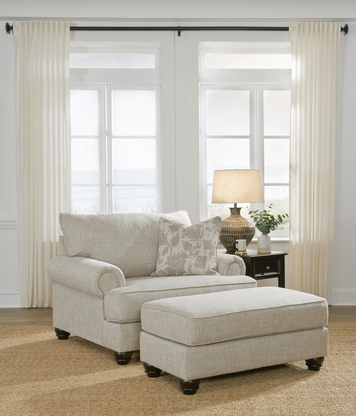 Asanti Oversized Chair and Ottoman - 13201U3 - product view or room setting; complete kit and included component views (supplier image 1)