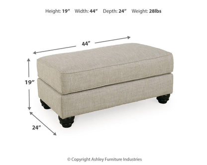 Asanti Ottoman - 1320114 - approximate manufacturer dimensions (supplier image 6)