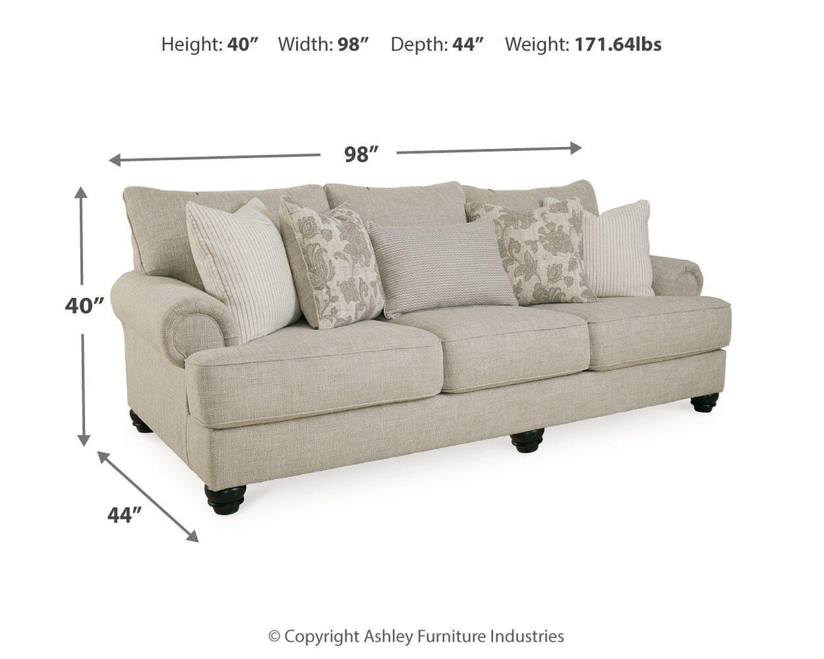 Asanti Sofa - 1320138 - approximate manufacturer dimensions (supplier image 7)