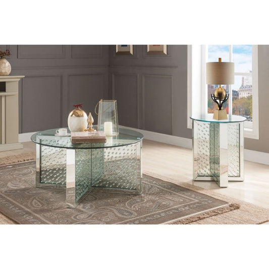 Nysa - Coffee Table - Mirrored & Faux Crystals