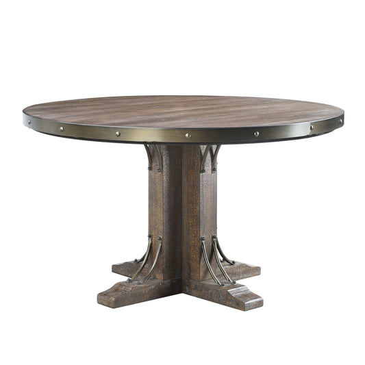 Raphaela - Round Dining Table - Weathered Cherry