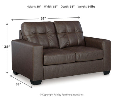 Barlin Mills Loveseat - 1700335 - approximate manufacturer dimensions (supplier image 14)