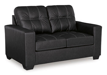 Barlin Mills sofa and loveseat set, Carbon, 1700435: original supplier product or room view; only listed sofa and loveseat included. Castillo Furniture, Philadelphia.