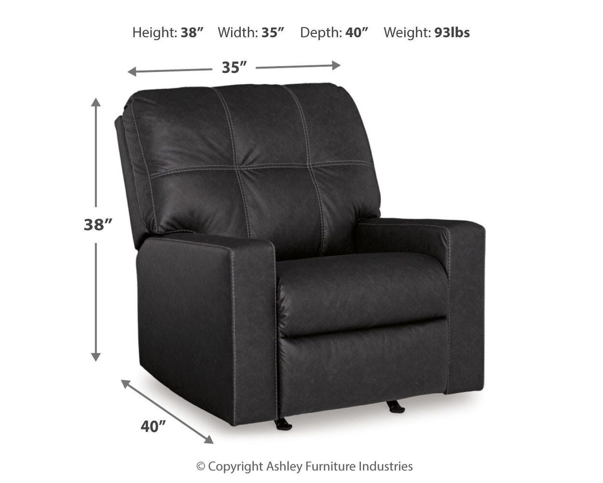 Barlin Mills Recliner - 1700425 - approximate manufacturer dimensions (supplier image 10)