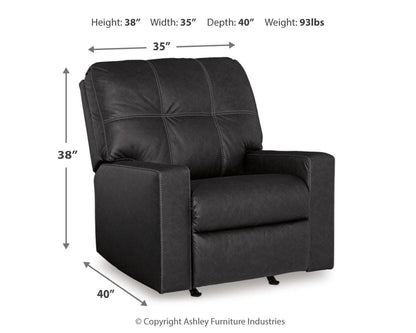 Barlin Mills Recliner - 1700425 - approximate manufacturer dimensions (supplier image 10)