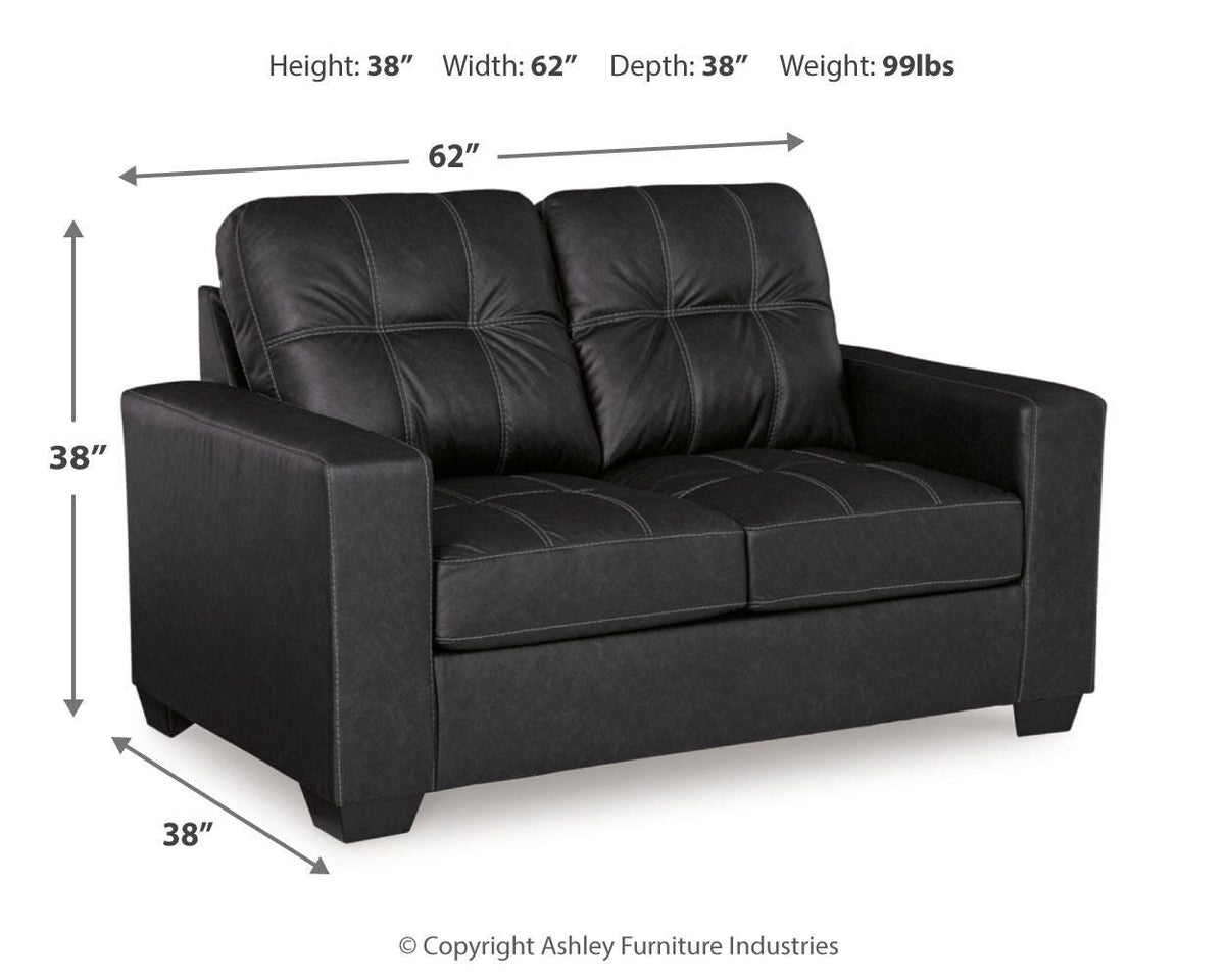 Barlin Mills Loveseat - 1700435 - approximate manufacturer dimensions (supplier image 7)