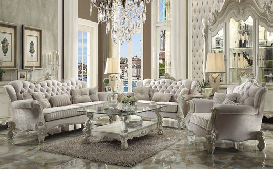Versailles - Sofa & Loveseat Set - 92" Sofa - Antique Platinum