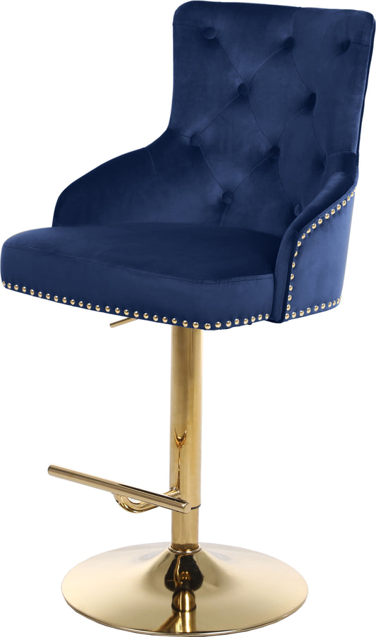 Claude - Adjustable Stool Gold Swivel with Gold Base