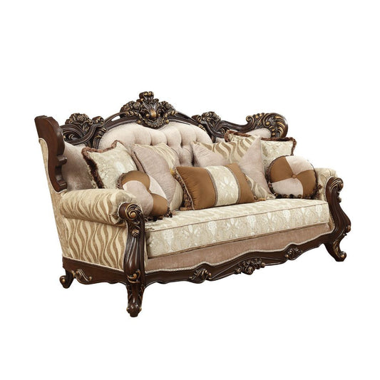 Shalisa - Sofa & Loveseat Set - Fabric & Walnut