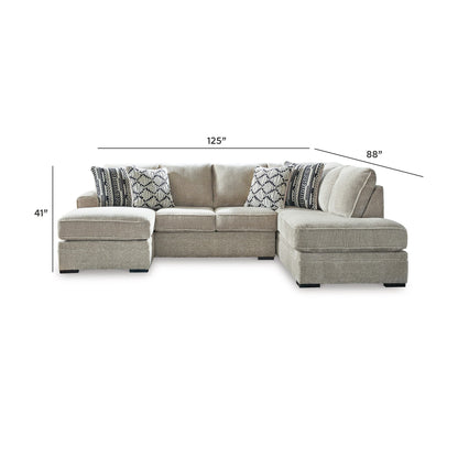 Calnita Sectional - 20502S1 - approximate manufacturer dimensions (supplier image 16)