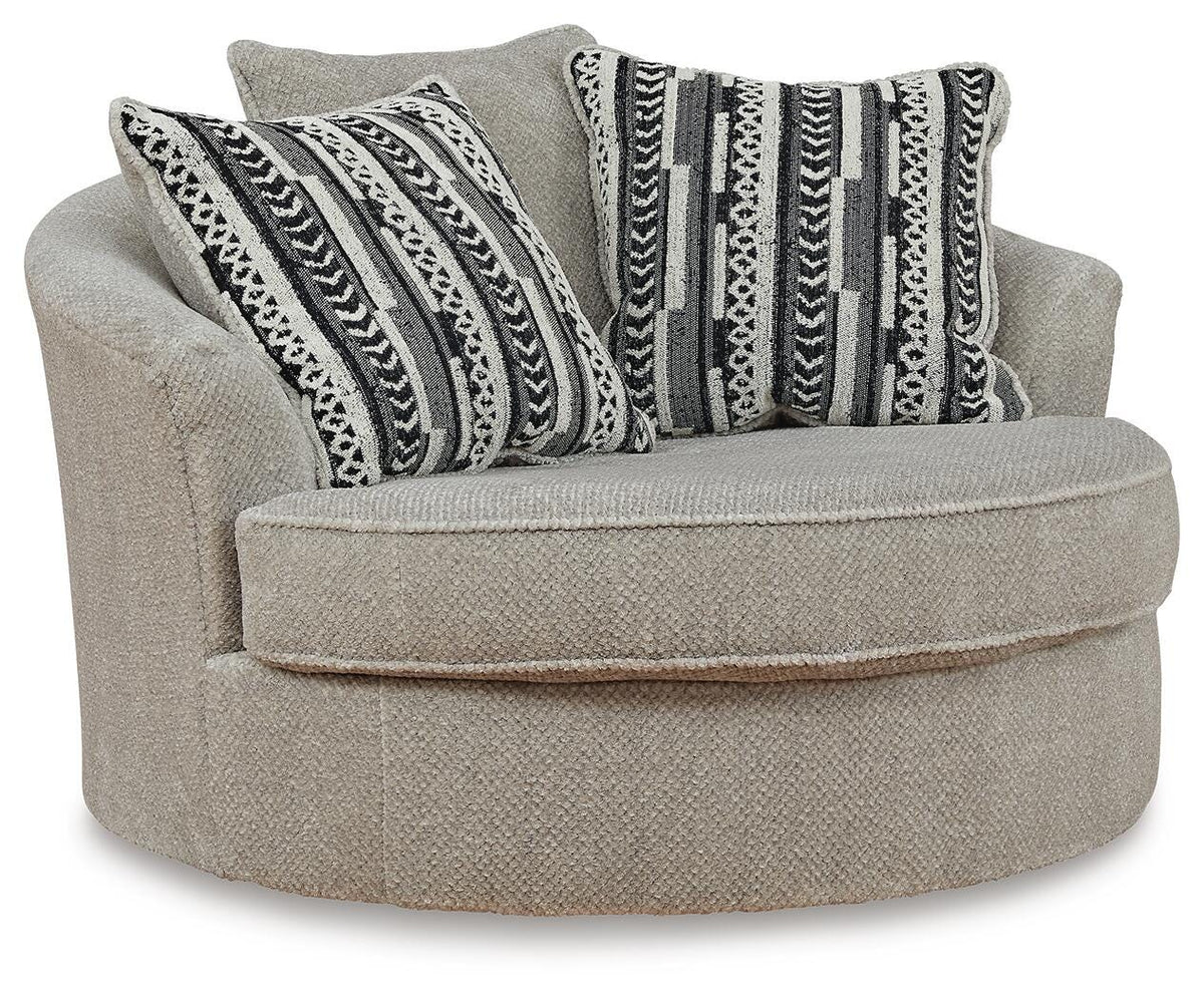Calnita Oversized Swivel Chair and Ottoman - 20502U1 - product view or room setting; complete kit and included component views (supplier image 7)
