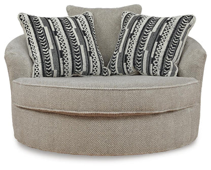 Calnita Oversized Swivel Accent Chair - 2050221 - product view or room setting; only chair included (supplier image 3)