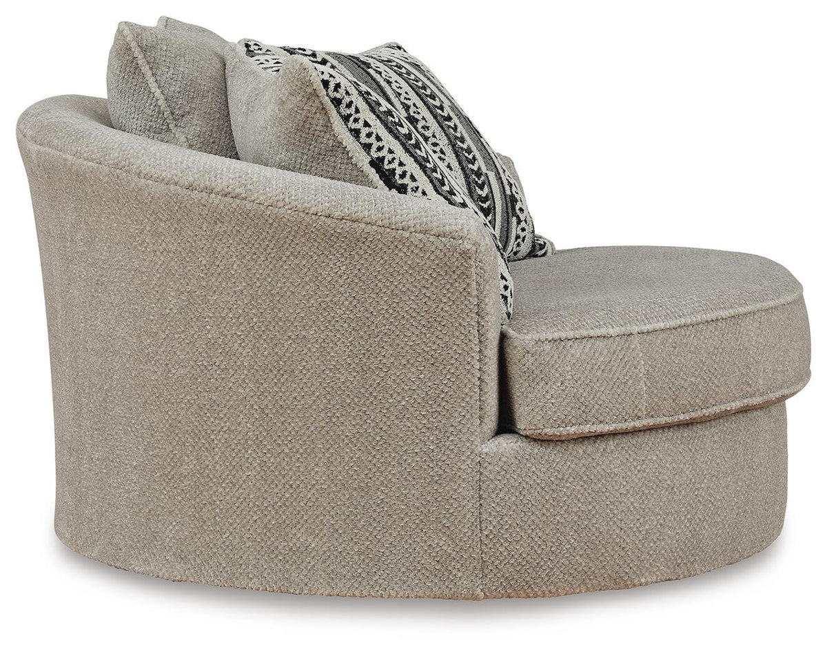 Calnita Oversized Swivel Chair and Ottoman - 20502U1 - product view or room setting; complete kit and included component views (supplier image 9)