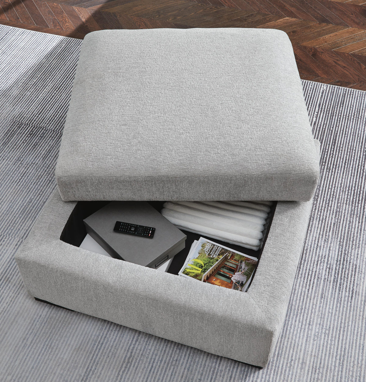 Gabyleigh Ottoman With Storage - 2090411 - product view or room setting; only ottoman included (supplier image 5)