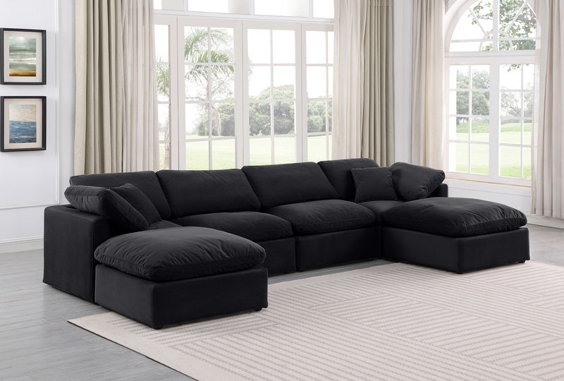 Indulge - Velvet 6 Piece Modular Double Chaise Sectional