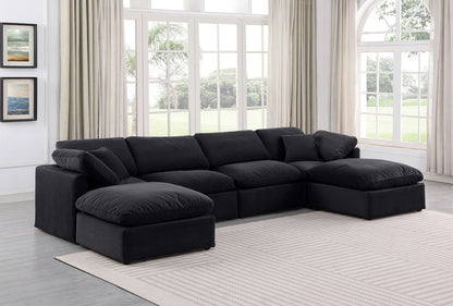 Indulge - Velvet 6 Piece Modular Double Chaise Sectional