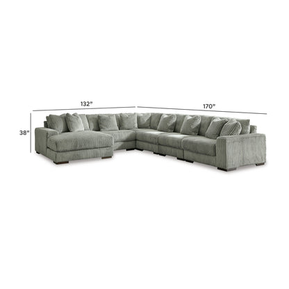 Lindyn Sectional - 21105S8 - approximate manufacturer dimensions (supplier image 127)
