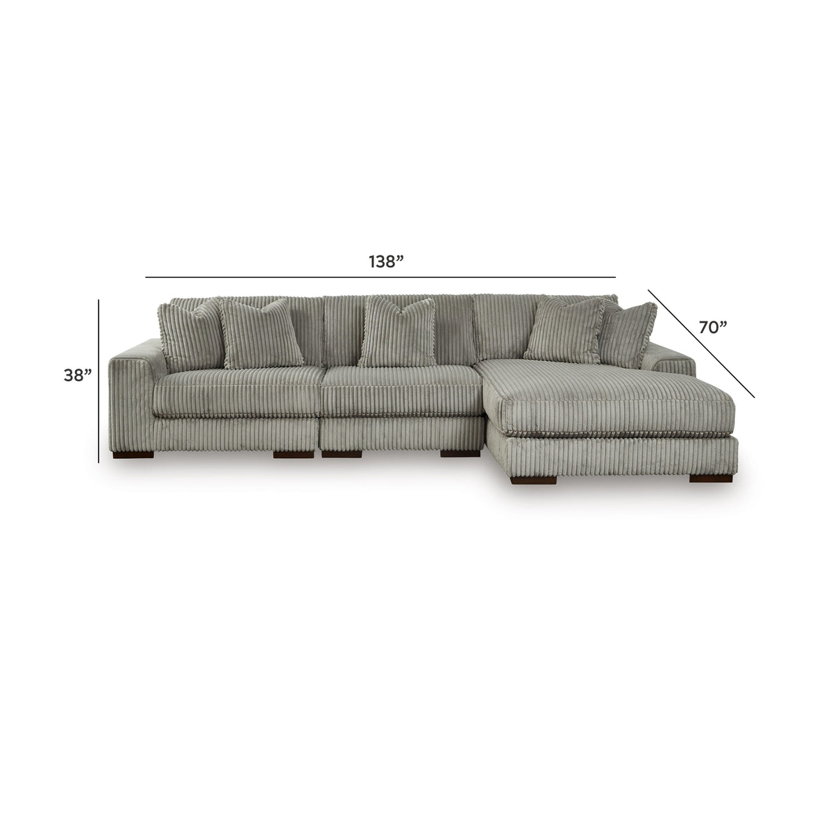 Lindyn Sectional - 21105S9 - approximate manufacturer dimensions (supplier image 139)