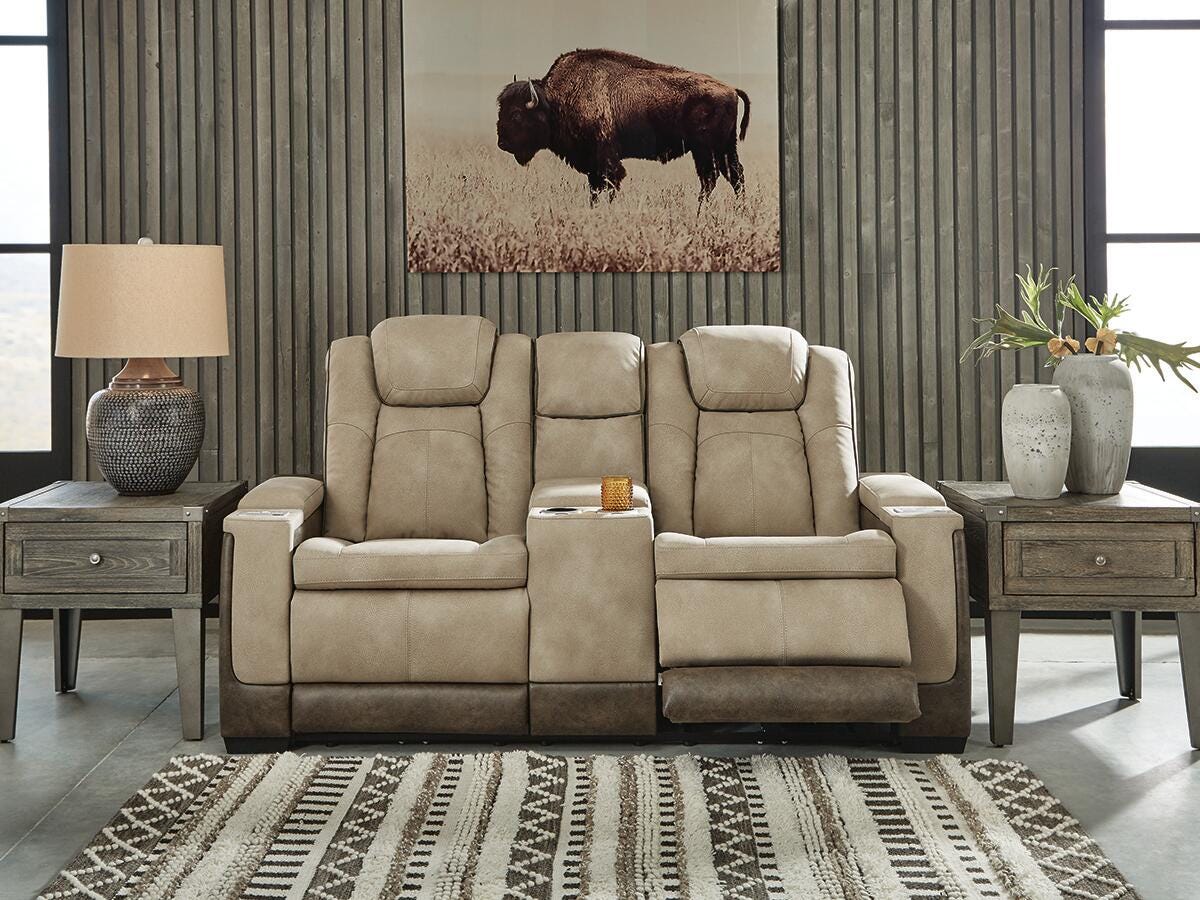 Next-Gen Durapella Power Reclining Loveseat with Console - 2200318 - product view or room setting; only loveseat included (supplier image 43)