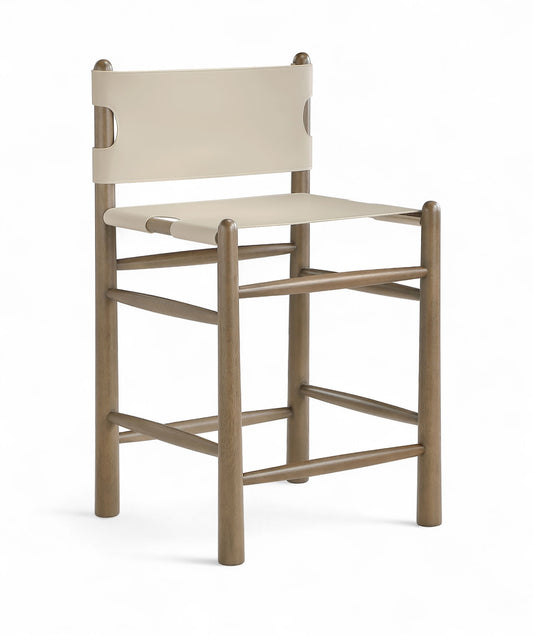 Santos - Upholstered Counter Stool With Stained Brown Base
