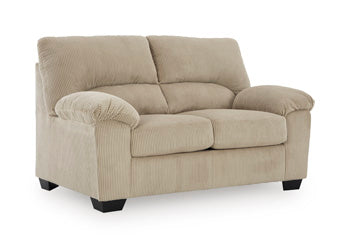 SimpleJoy sofa and loveseat set, Sand, 2420335: original supplier product or room view; only listed sofa and loveseat included. Castillo Furniture, Philadelphia.