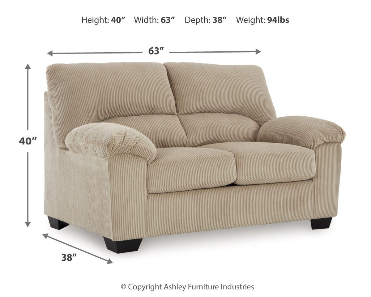 SimpleJoy Loveseat - 2420335 - approximate manufacturer dimensions (supplier image 14)