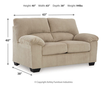 SimpleJoy Loveseat - 2420335 - approximate manufacturer dimensions (supplier image 14)
