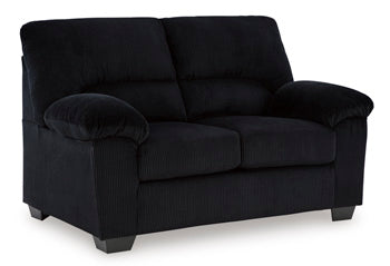 SimpleJoy sofa and loveseat set, Onyx, 2420435: original supplier product or room view; only listed sofa and loveseat included. Castillo Furniture, Philadelphia.