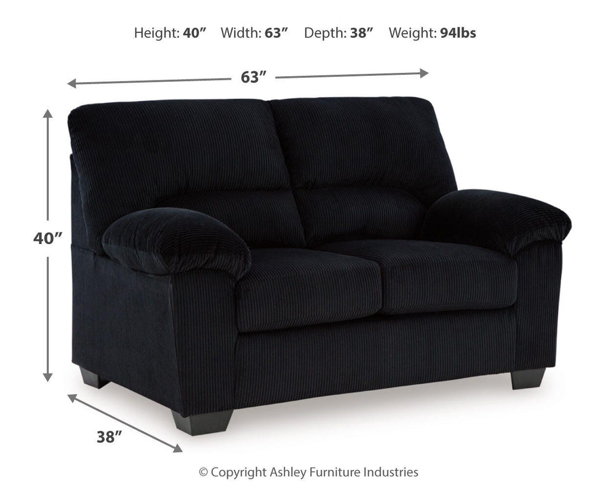 SimpleJoy Loveseat - 2420435 - approximate manufacturer dimensions (supplier image 21)