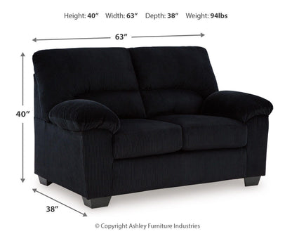 SimpleJoy Loveseat - 2420435 - approximate manufacturer dimensions (supplier image 21)