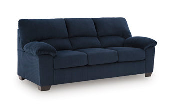 SimpleJoy sofa and loveseat set, Navy, 2420538: original supplier product or room view; only listed sofa and loveseat included. Castillo Furniture, Philadelphia.