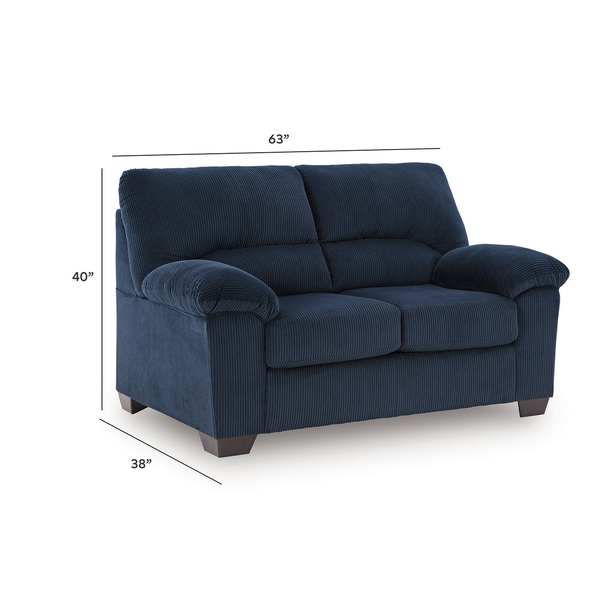 SimpleJoy Loveseat - 2420535 - approximate manufacturer dimensions (supplier image 7)