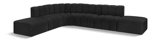 Arc - Boucle Fabric 7 Piece Corner Modular Sofa