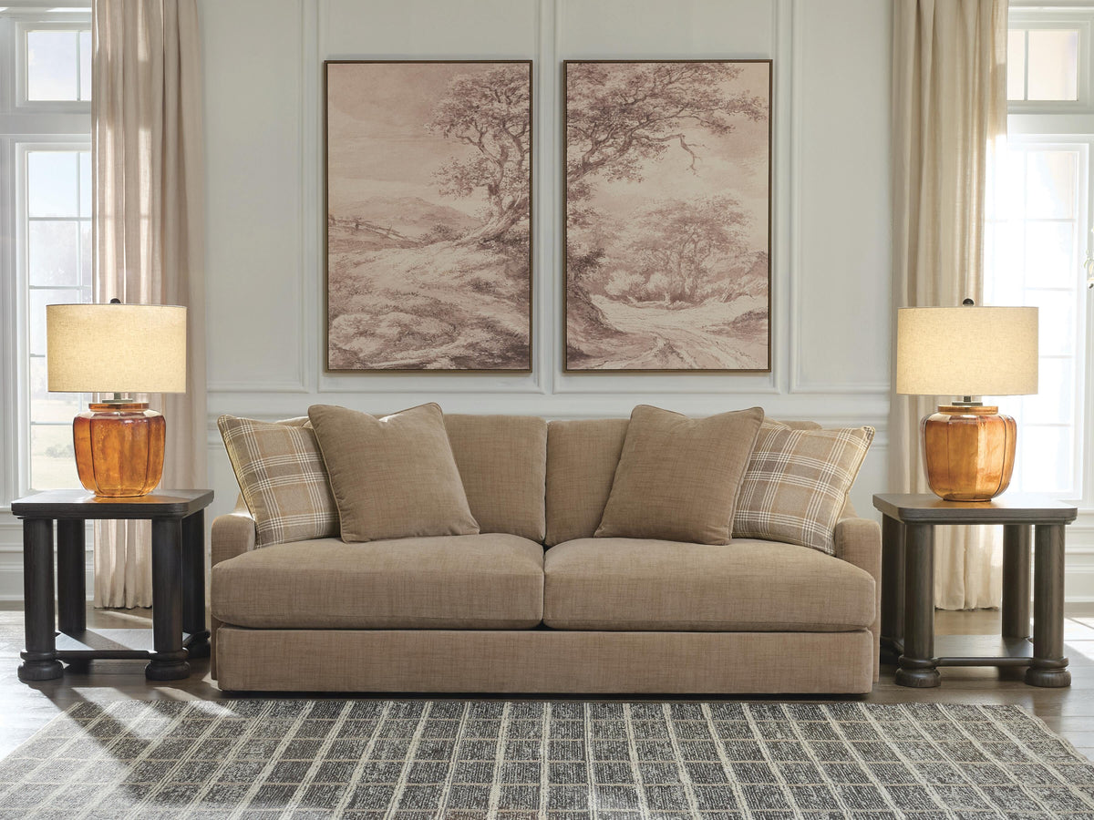 ChloeeAnne sofa and loveseat set, Honey, 2550538: original manufacturer image; only listed sofa and loveseat included. Castillo Furniture, Philadelphia.