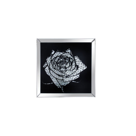 Talisha - Wall Art - Mirrored & Faux Crystal Rose