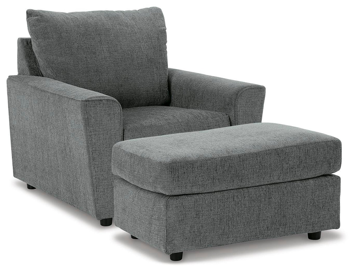 Stairatt Chair and Ottoman - 28502U2 - product view or room setting; complete kit and included component views (supplier image 2)