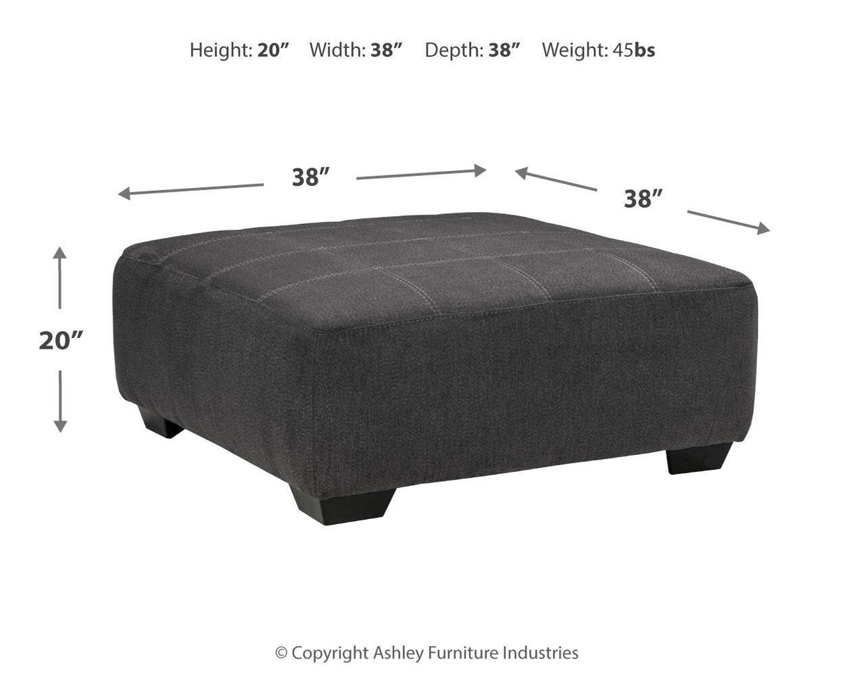 Ambee Oversized Accent Ottoman - 2862008 - approximate manufacturer dimensions (supplier image 3)