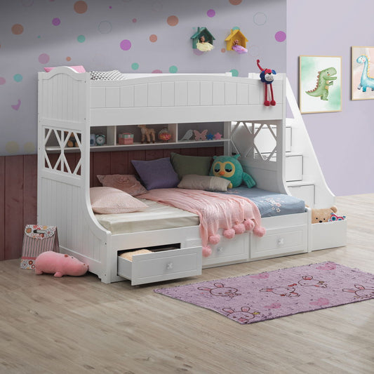 Meyer - Twin Over Full Bunk Bed With Storage - White