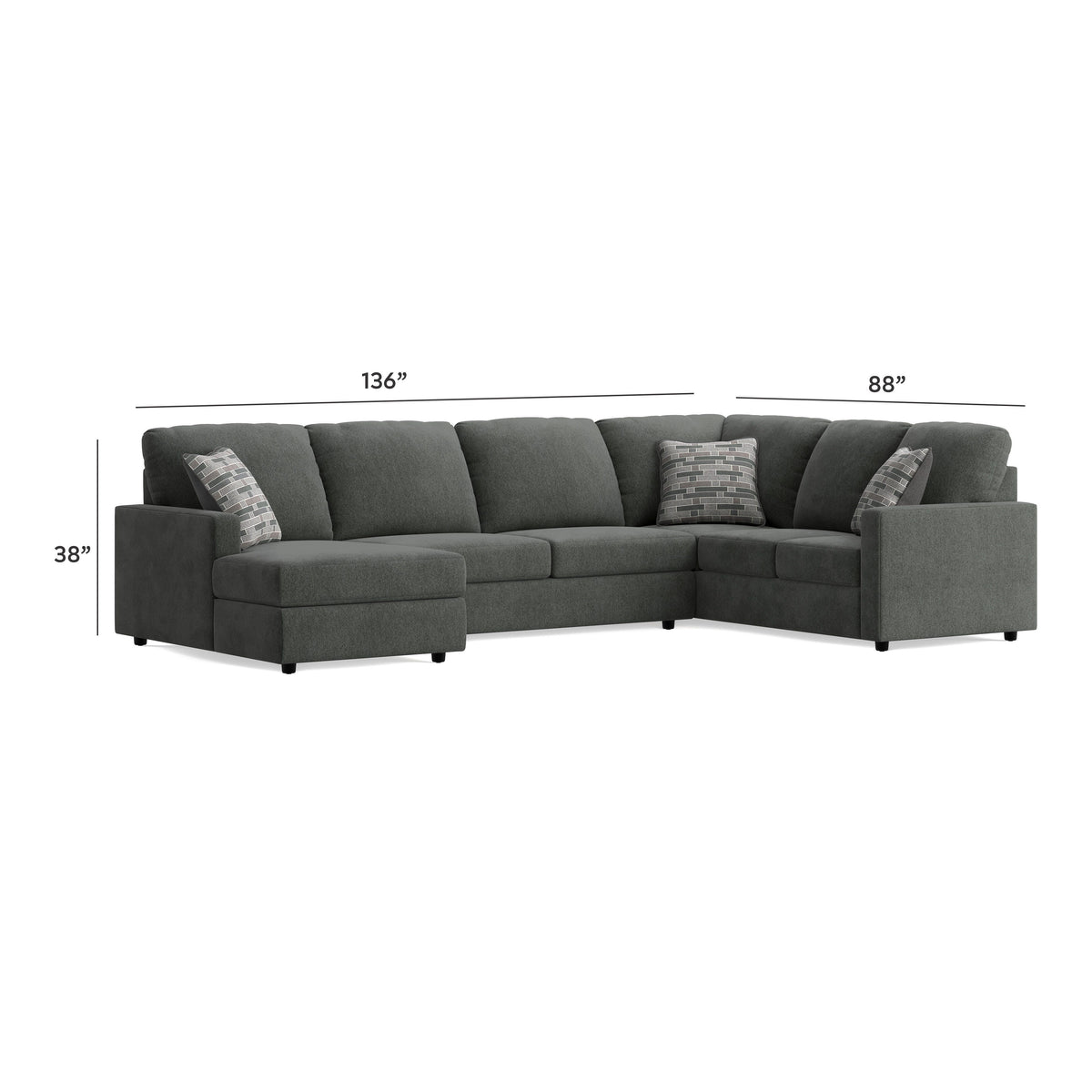 Edenfield Sectional - 29003S1 - approximate manufacturer dimensions (supplier image 5)