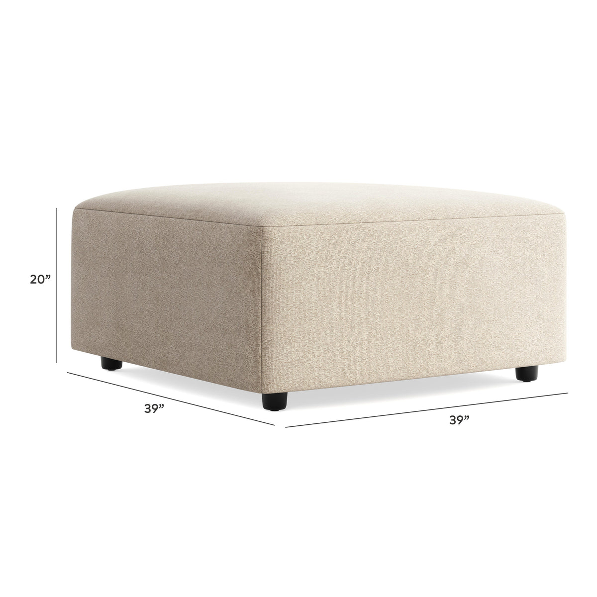 Edenfield Oversized Accent Ottoman - 2900408 - approximate manufacturer dimensions (supplier image 7)