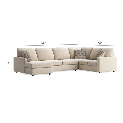 Edenfield Sectional - 29004S1 - approximate manufacturer dimensions (supplier image 19)